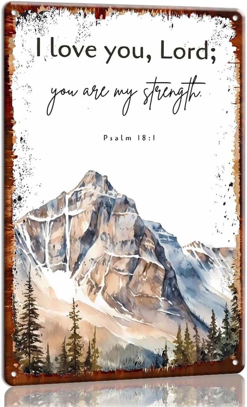 UYCUODLUY Christian Faith Metal Sign Psalm 18 1 I Love You Lord Bible Verse Wall Hanging for Living Room 8 X 12 in