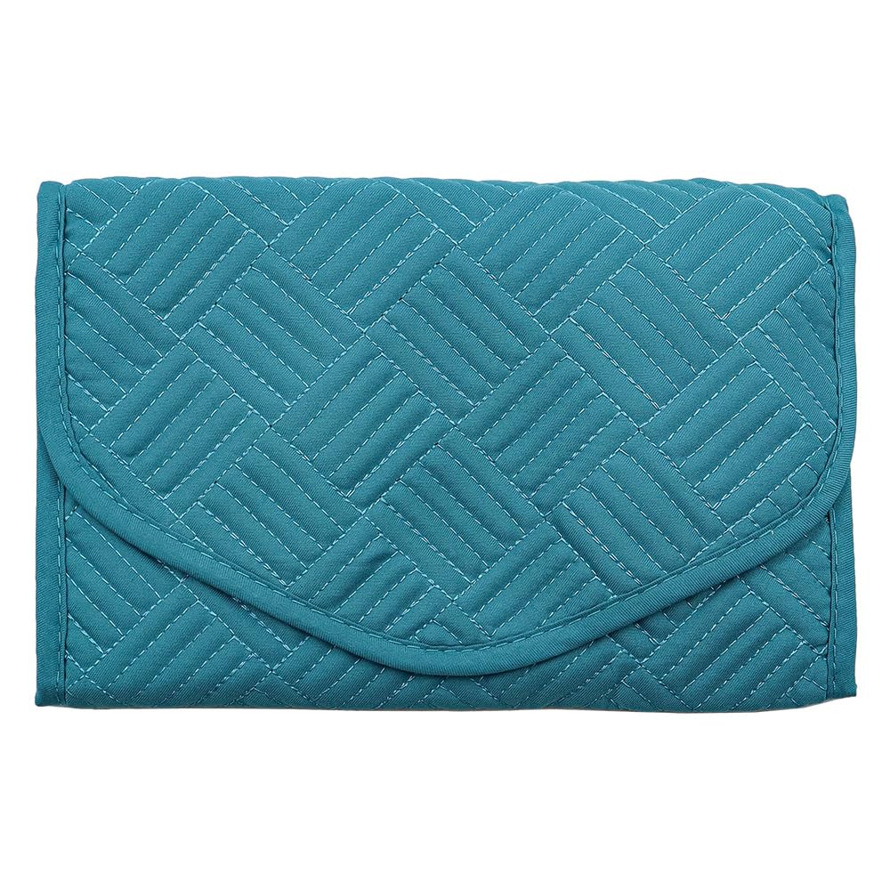 Rollos de Joyas para Viajes Organizador de Joyas de Viaje Plegable Estuche de Almacenamiento Bolsa para Anillos Pendientes Collares Pulseras (Verde)