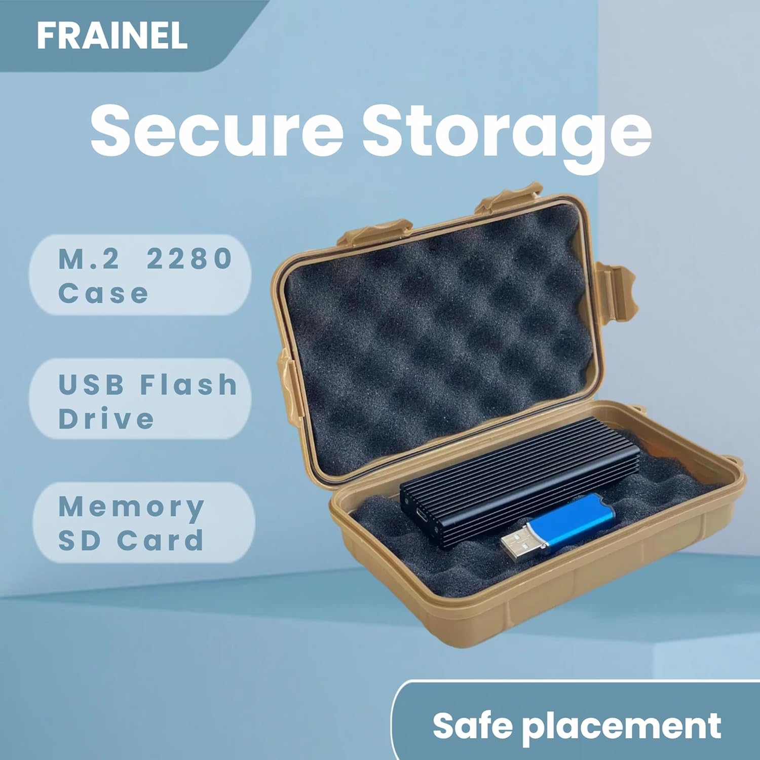 Hard Case 6x4 - Shockproof Foam for HardDrive, 2.5" SSD, M.2 NVMe External Drive, USB, Memory Card | Hiking, Tactical, Snow Camping | Water Repellent EDC Container | Winter Picks - Image 2