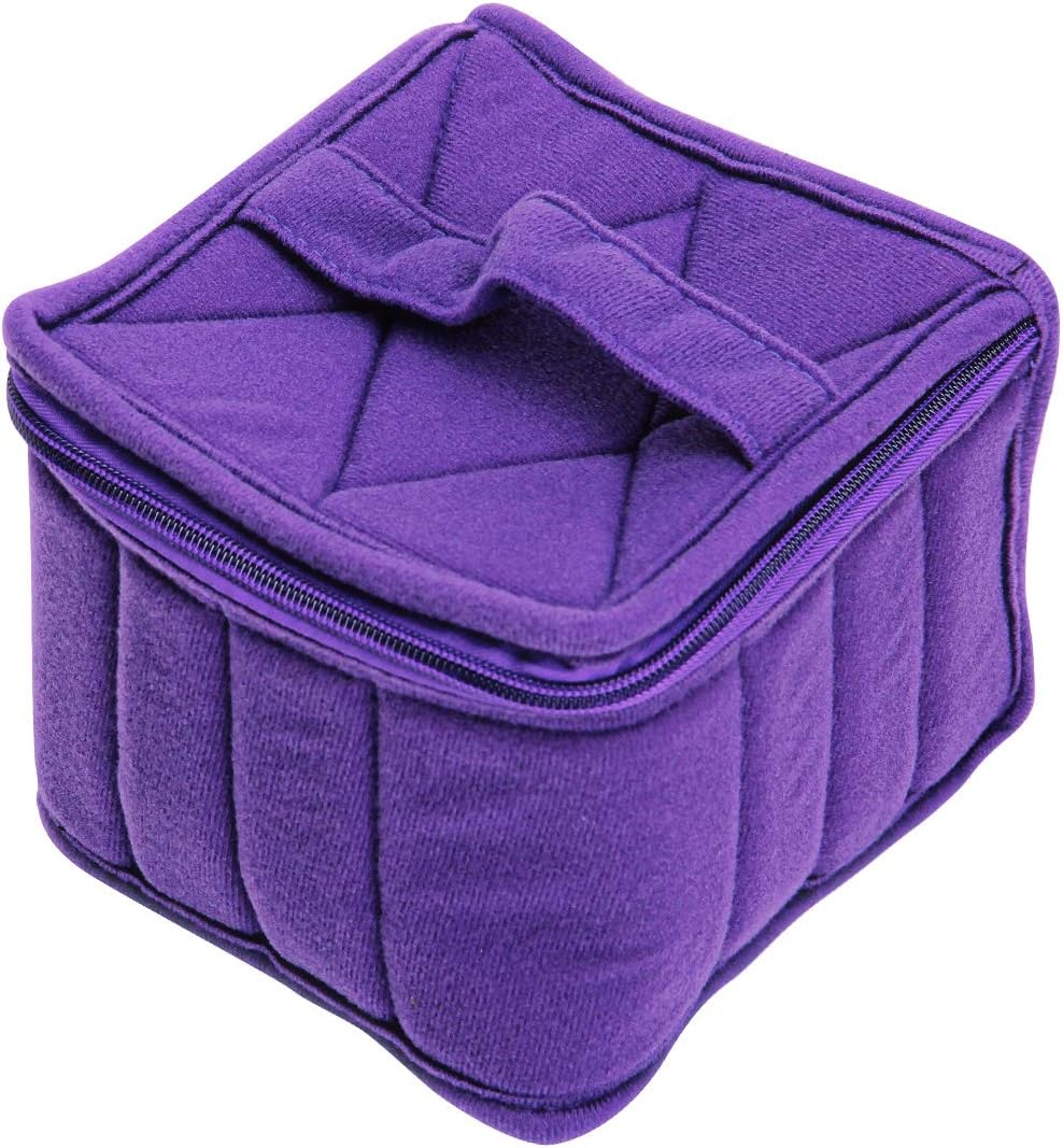 Weljoy 13 Bottle Essential Oil Carrying Case for 30ml 50ml 100ml 8oz Bottles Storage Travel Bag with Adjustable Spacing for Roller and Dropper Bottles, lipstick (purple)