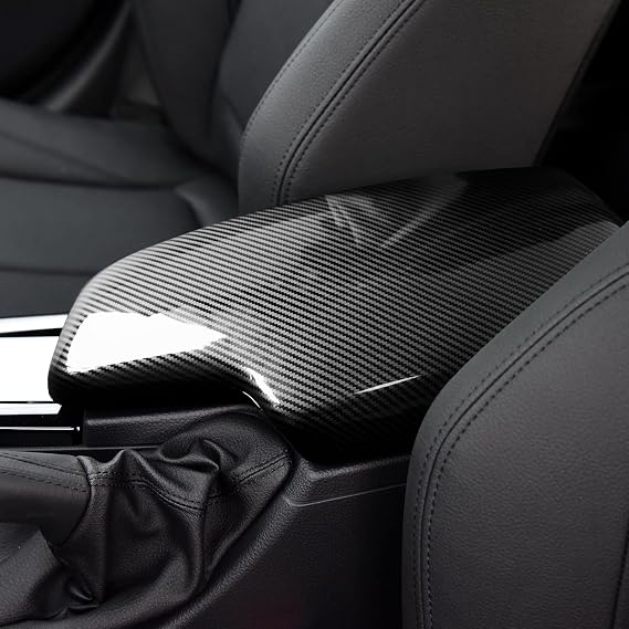 Car Armrest Cover Lid Storage Box Carbon Color ABS Trim fits for BMW F30 2012 2013 2014 2015 2016 2017 2018 2019 Accessories - for F30 ONLY