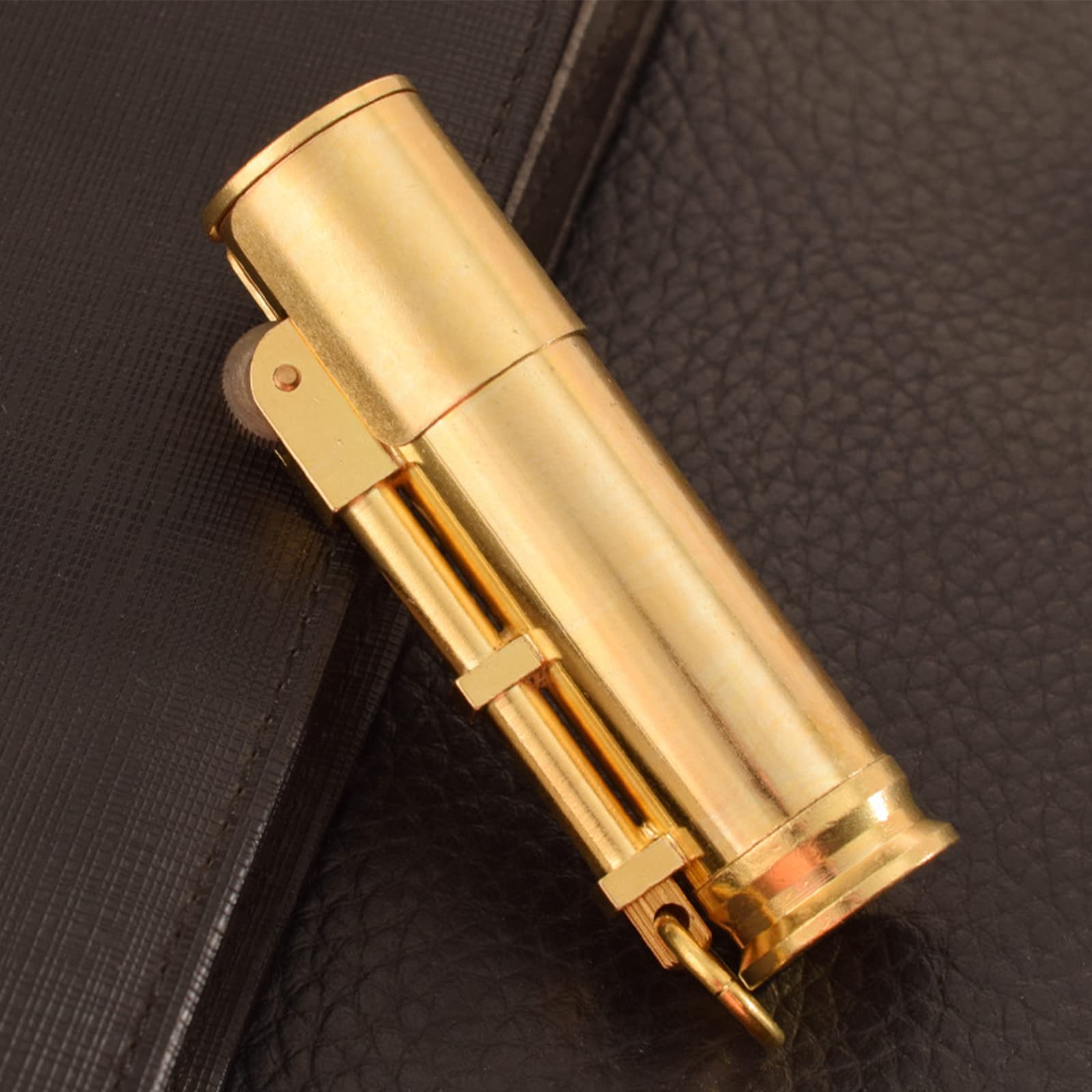 Briquets Au Kérosène Vintage Flamme Rétro Meule en Métal Essence Cigarette en Forme de Coquille de Balle Briquets Cool Gadgets Créatifs avec Boîte-Cadeau