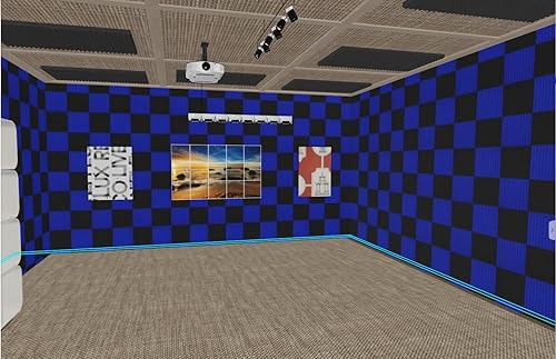 Miniatura 4 de Paquete de 48 paneles acústicos de 12 x 12 x 1 pulgadas, azulejos de cuña de espuma para insonorización de estudio (24 azules + 24 negros)