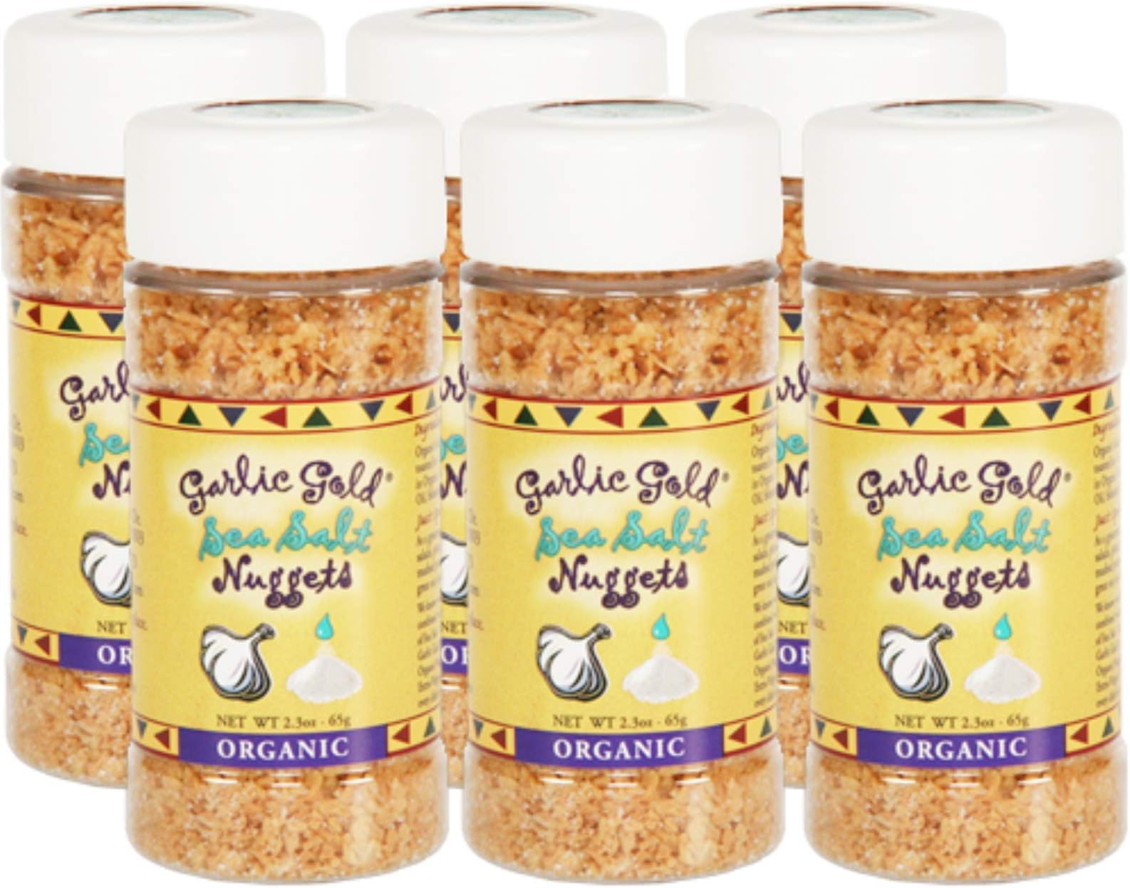 Garlic Gold Toasted Nuggets Organic Garlic Minced Nuggets with Sea Salt, Paleo, Vegan, Keto, Gluten-Free, USDA Certified, (2.3 Ounces, Pack of 6)
