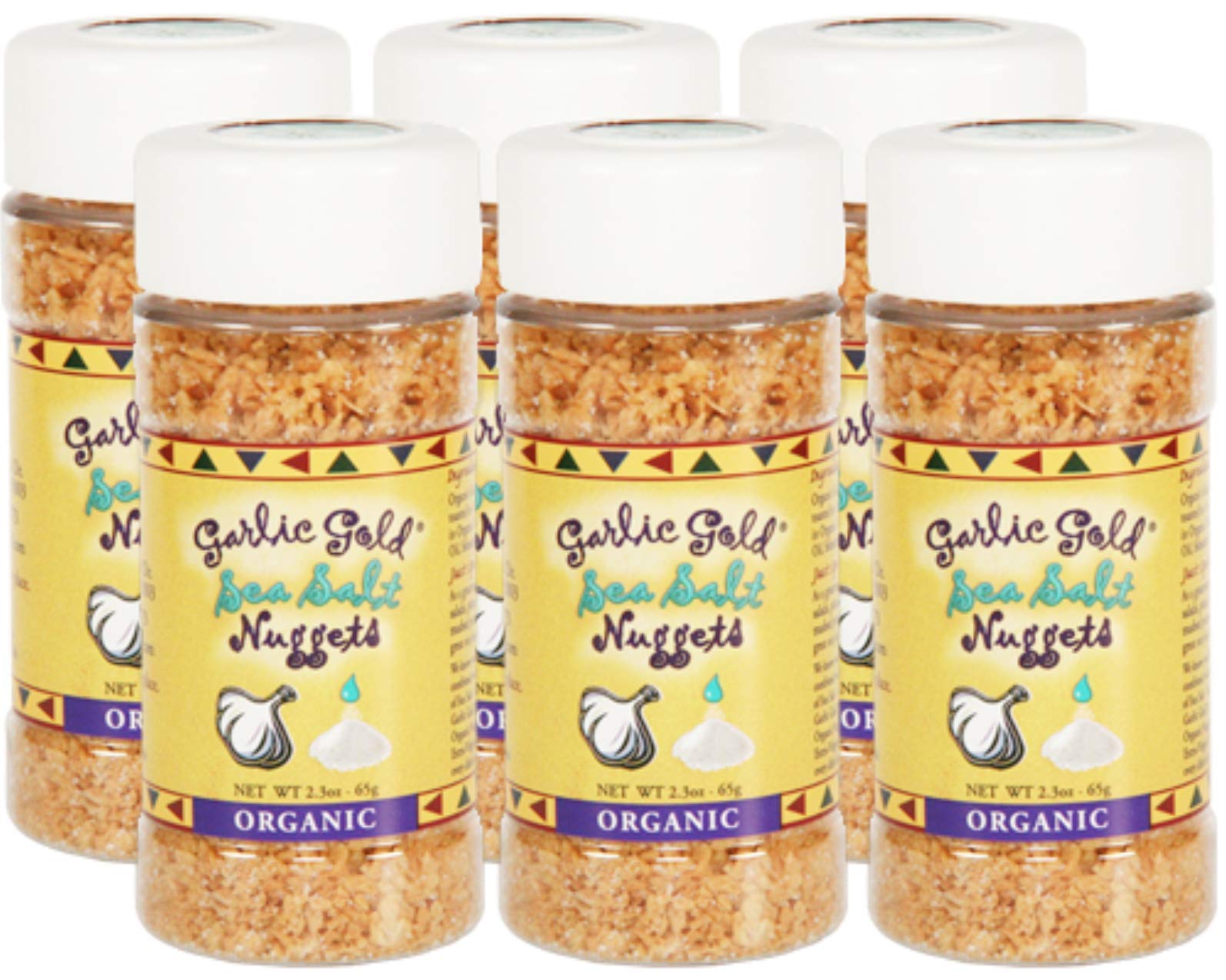 Garlic Gold Toasted Nuggets Organic Garlic Minced Nuggets with Sea Salt, Paleo, Vegan, Keto, Gluten-Free, USDA Certified, (2.3 Ounces, Pack of 6)