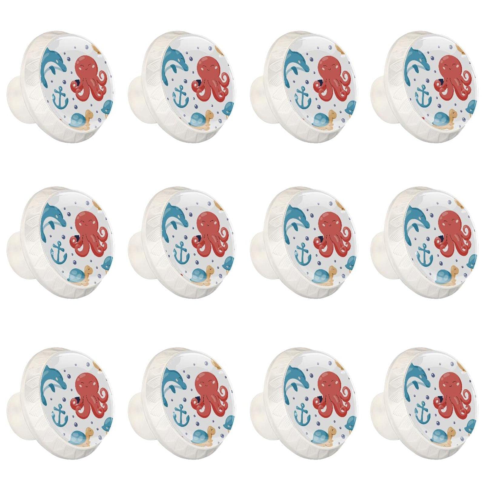 Boutons d'armoires de cuisine marins en lot de 12 pour tiroir de commode