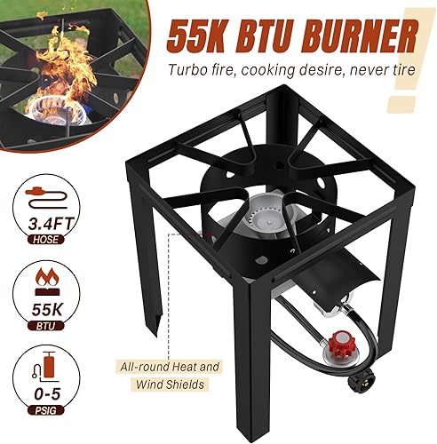 Miniatura 3 de Kit de freidora de pavo de acero inoxidable, olla profunda de 30 cuartos de galón y freidora de pescado de 10 cuartos de galón, cubierta impermeable