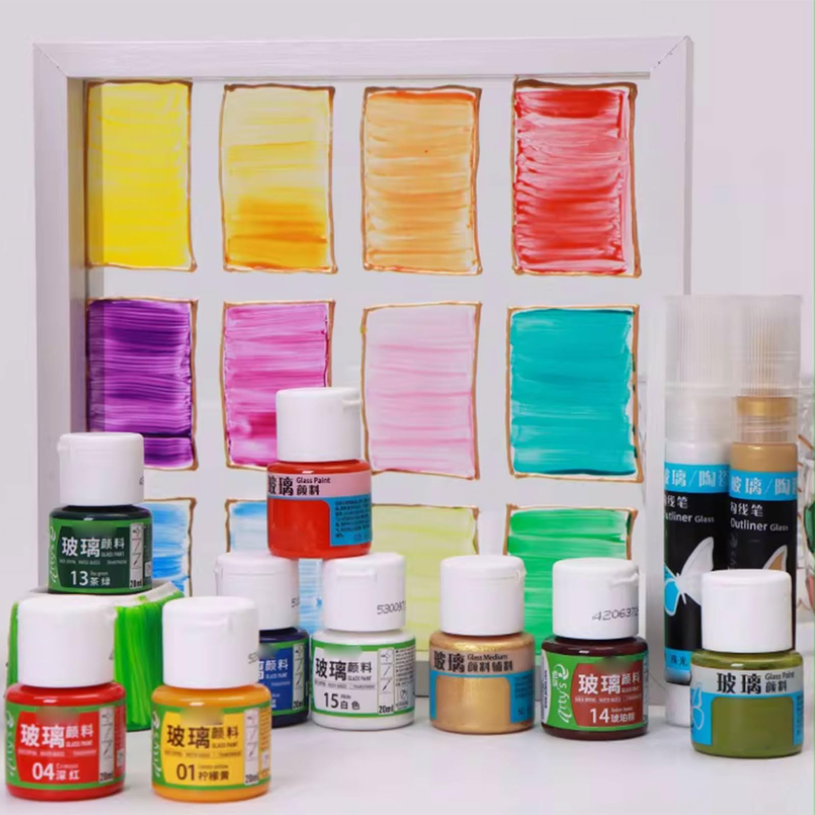 In dunkler Glasfarbe, sichere leuchtende Farbe für, ideal für Kunstprojekte und Heimdekorationen, mit 20-ml Flaschen, keine erforderlich, leuchtende Keramik