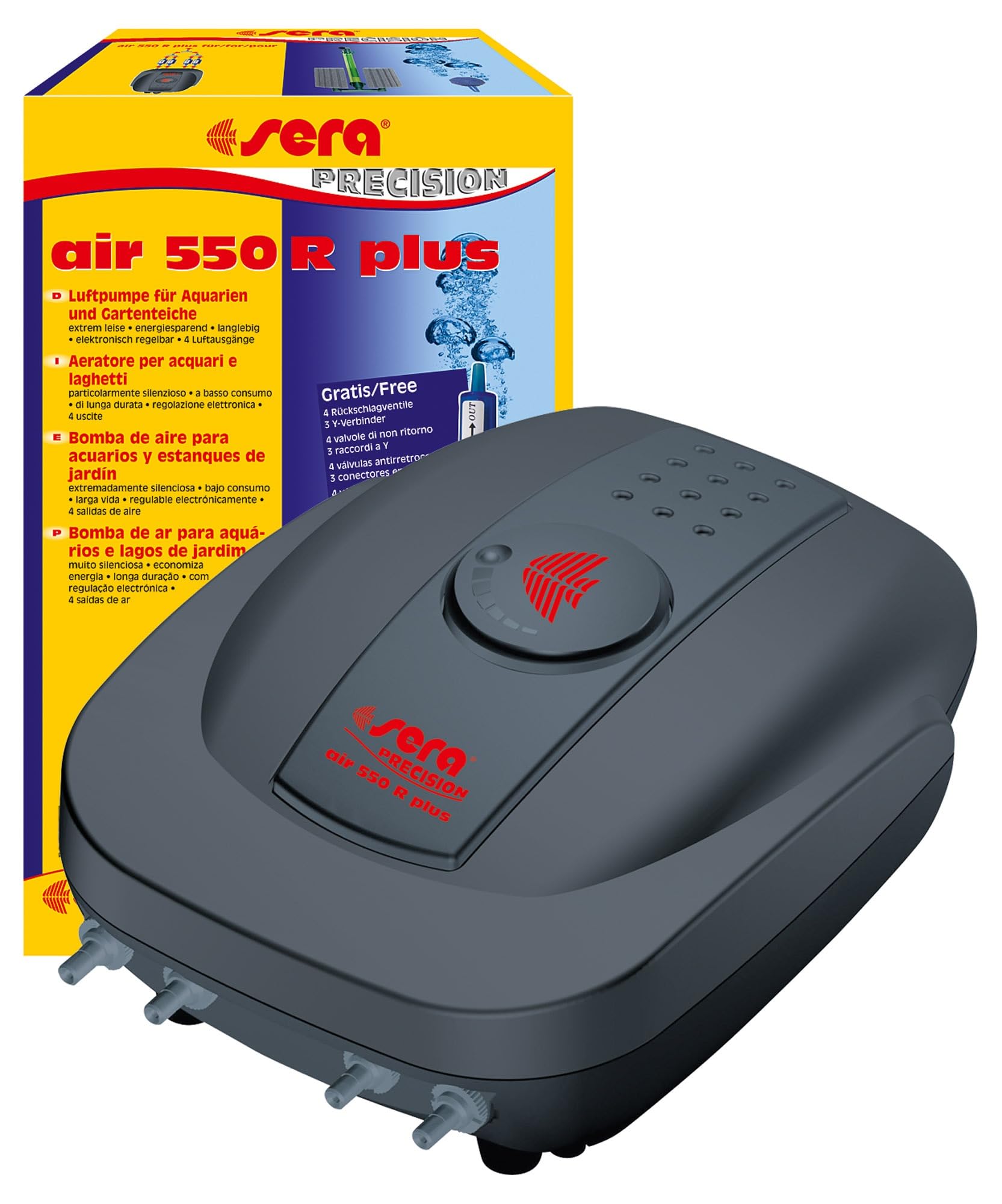 sera air 550 r plus | pompa ad aria per grandi acquari | aeratore per acquari & laghetti | per decorazioni alimentate ad aria e dispositivi anti-ghiaccio