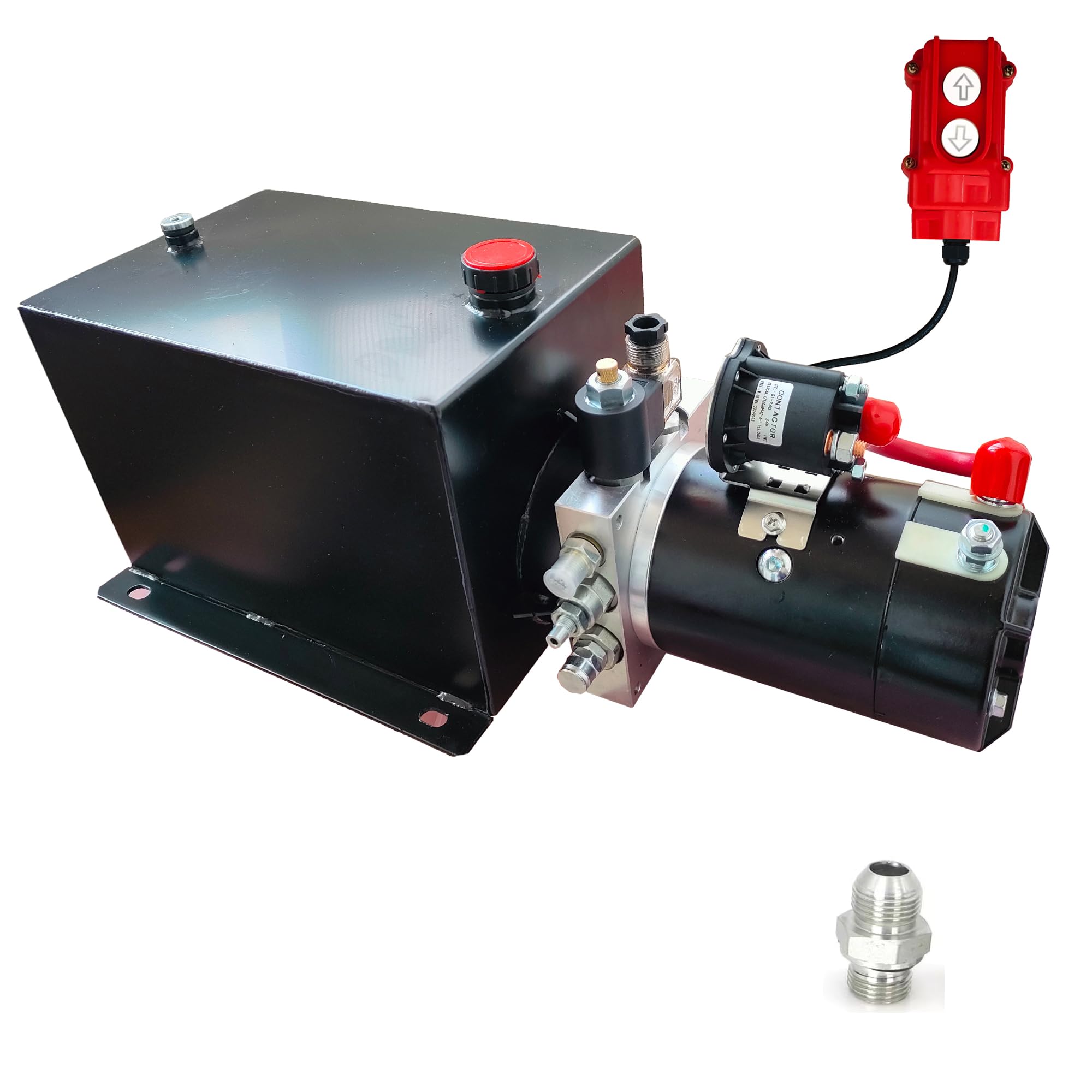 Wryxia Hydraulic Power Unit for Dump Trailer Car Lifting Platforms, 2200PSI 12V DC Hydraulic Station Pump, Single Acting,1.6 kW,12 Quart