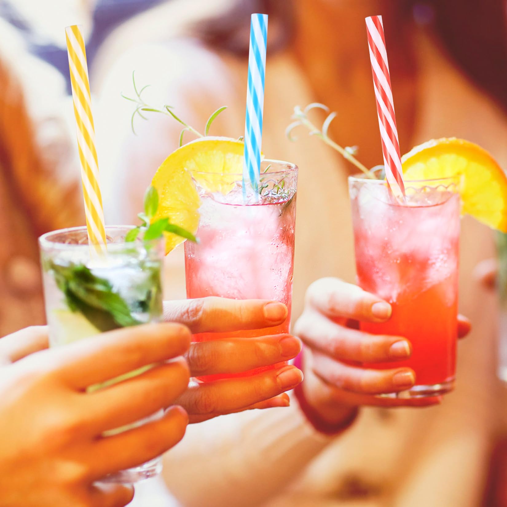 60 Pajitas Reutilizables para Cócteles - Pajitas de Plástico 23 cm - Coloridas para Smoothies, Zumos, Bebidas Frías/Calientes - Incluye 3 Cepillos Limpiador - Ideal para Hogar, Bares y Fiestas