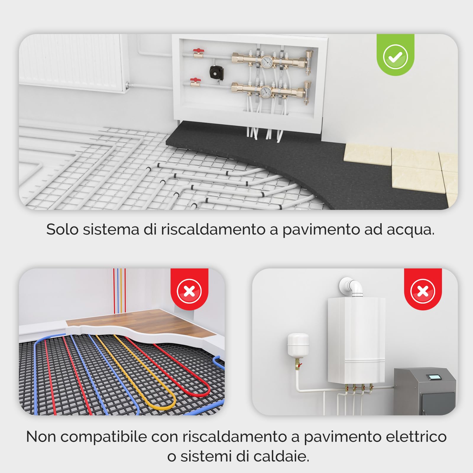 MOES Smart Matter Termostato per riscaldamento a pavimento acqua termostato | ambiente, riscaldamento a pavimento, Wi-Fi, programmabile, compatibile, Apple Home, SmartThings, Alexa, Google