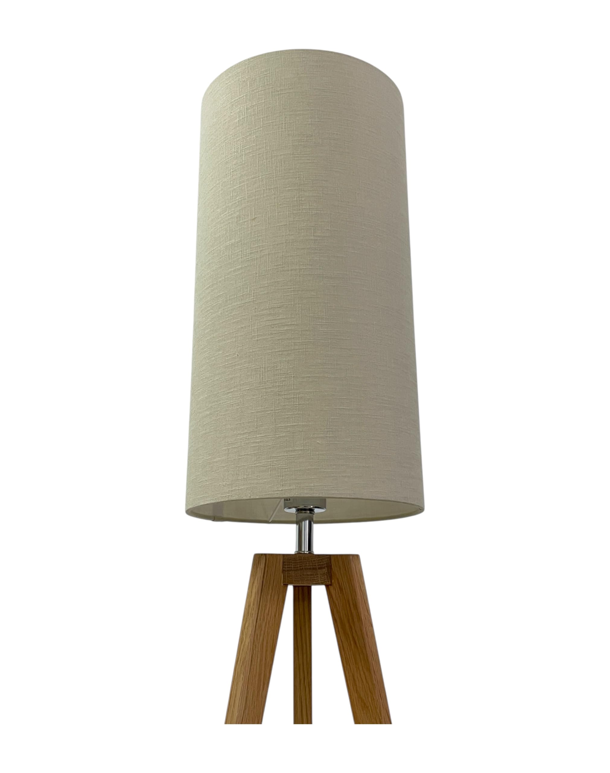 Ecru Beige 100% Linen Extra Tall Cylindrical Cylinder Drum Lampshade