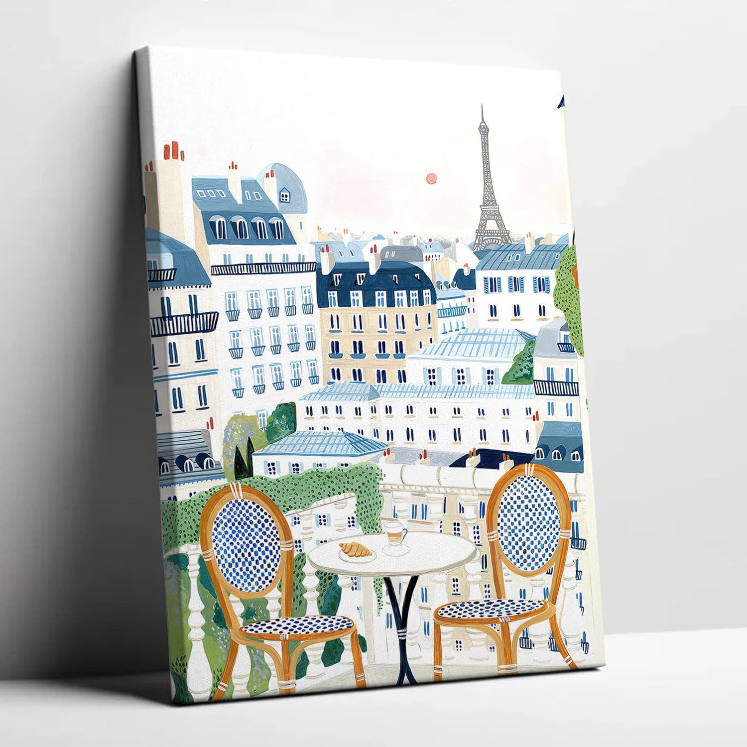 Paris Eiffel Tower Canvas Wall Art Print, Framed Painting for Living Room, Home Office Decor (24x36)