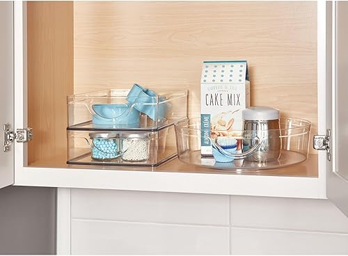 Miniatura 7 de iDesign Gabinete de plástico reciclado y despensa con asas integradas, 10 x 8 x 3 pulgadas, contenedor transparente