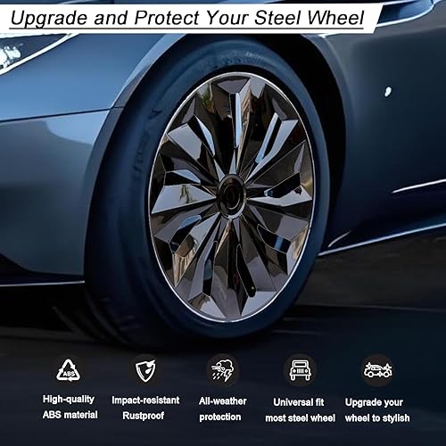 Miniatura 4 de Aiqiying - Tapacubos de repuesto R15, cubierta universal de material ABS, accesorios exteriores para automóvil, camión, SUV, juego de 4