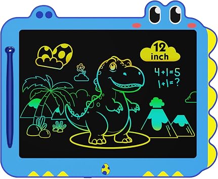 ORSEN 12 Inch LCD Doodle Board Tablet Toy - Green Dinosaur Drawing Pad for Kids 3-6 Years Old - Christmas and Birthday Gifts Blue
