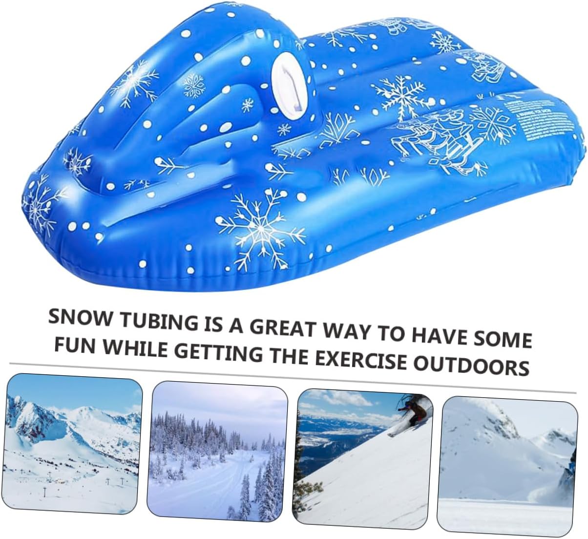 VALICLUD Inflatable PVC Snow Tube Sled and Heavy Duty Winter Snow Sled with Cold Resistant Material Outdoor Skiing and Sledding