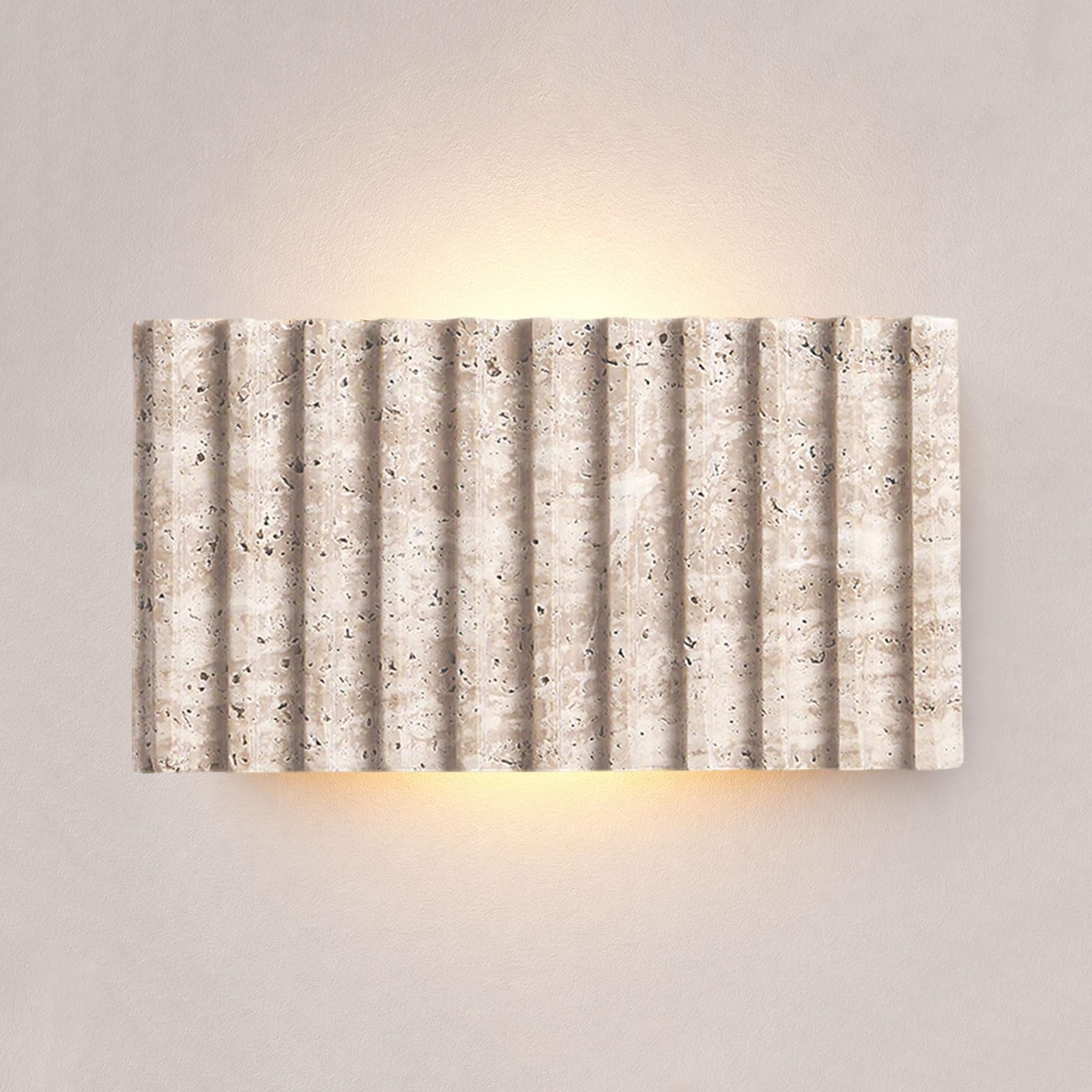 IOEDHW Yellow Travertine Fluted Linear Wall Sconce Natural Stone Wall Light