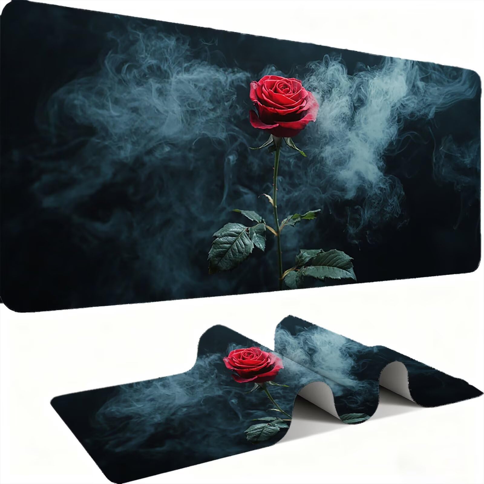 Podkładka pod mysz XXL 1500 x 800 mm mata biurkowa, duża, wielofunkcyjna i rozszerzona mata na biurko, ochrona na biurko z podstawą antypoślizgową, do wszystkich rodzajów myszy do gier domowych - róże