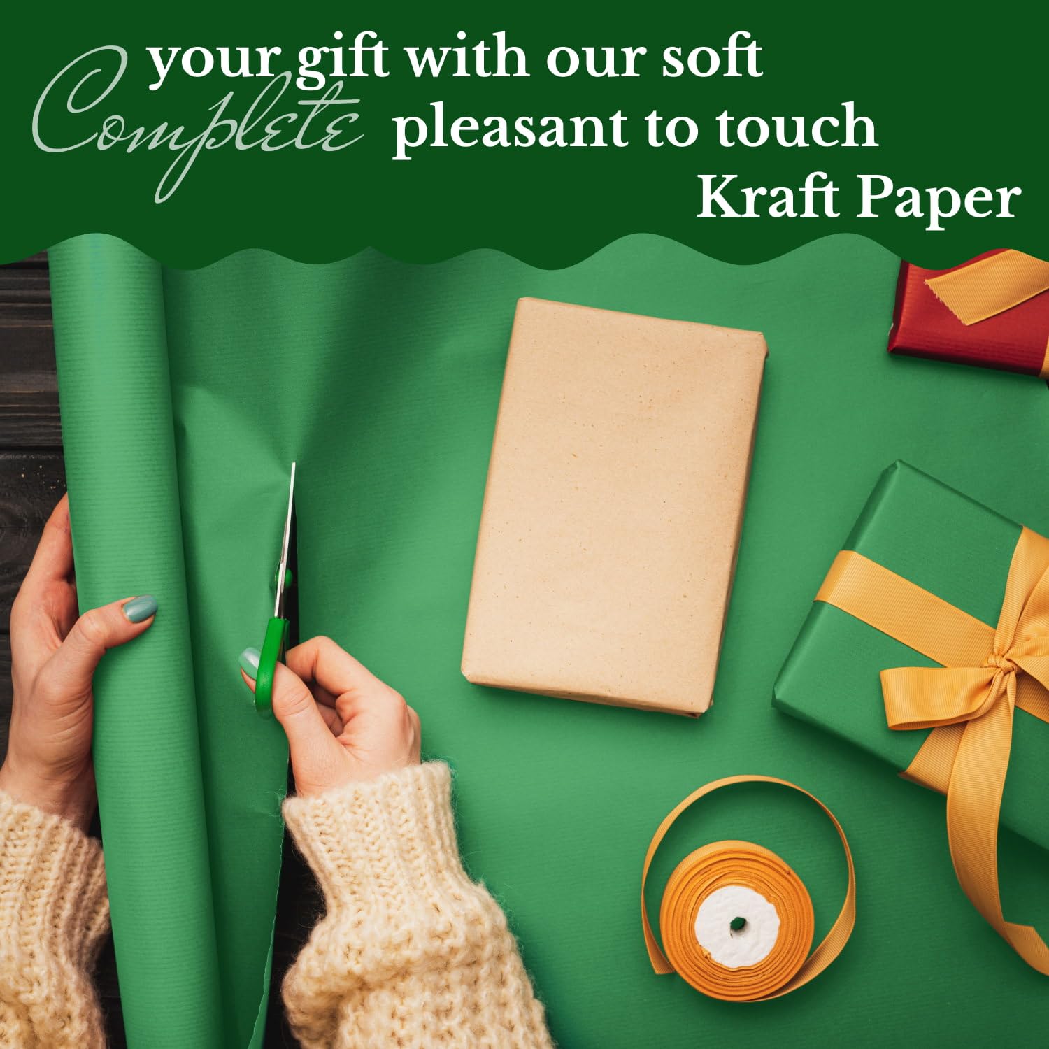 Paclord Black Flower Wrapping Paper – 12" X 100 Ft, 45 Lb Kraft Roll For Bouquets & Gifts - View #5
