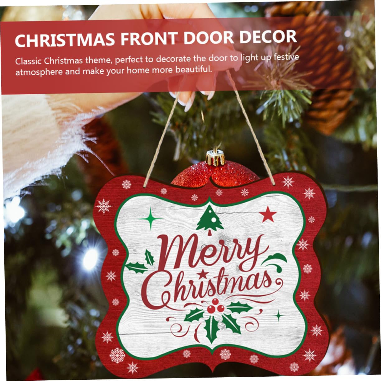 Cabilock 4 Juegos De Adornos Colgantes para Puerta Guirnalda De Bienvenida Iluminada para Navidad Decoración para El Hogar Al Aire Decoración De Techo Árbol De Navidad Letreros