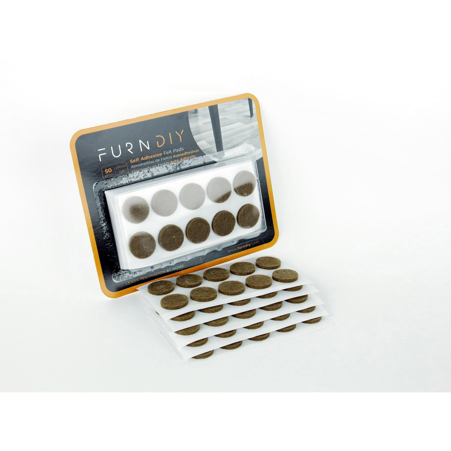 Furndiy - Almohadillas de fieltro para muebles de madera dura, almohadilla de fieltro autoadhesiva para sillas y patas de asiento, fácil deslizamiento, antiarañazos, tapón de ruido, parachoques y