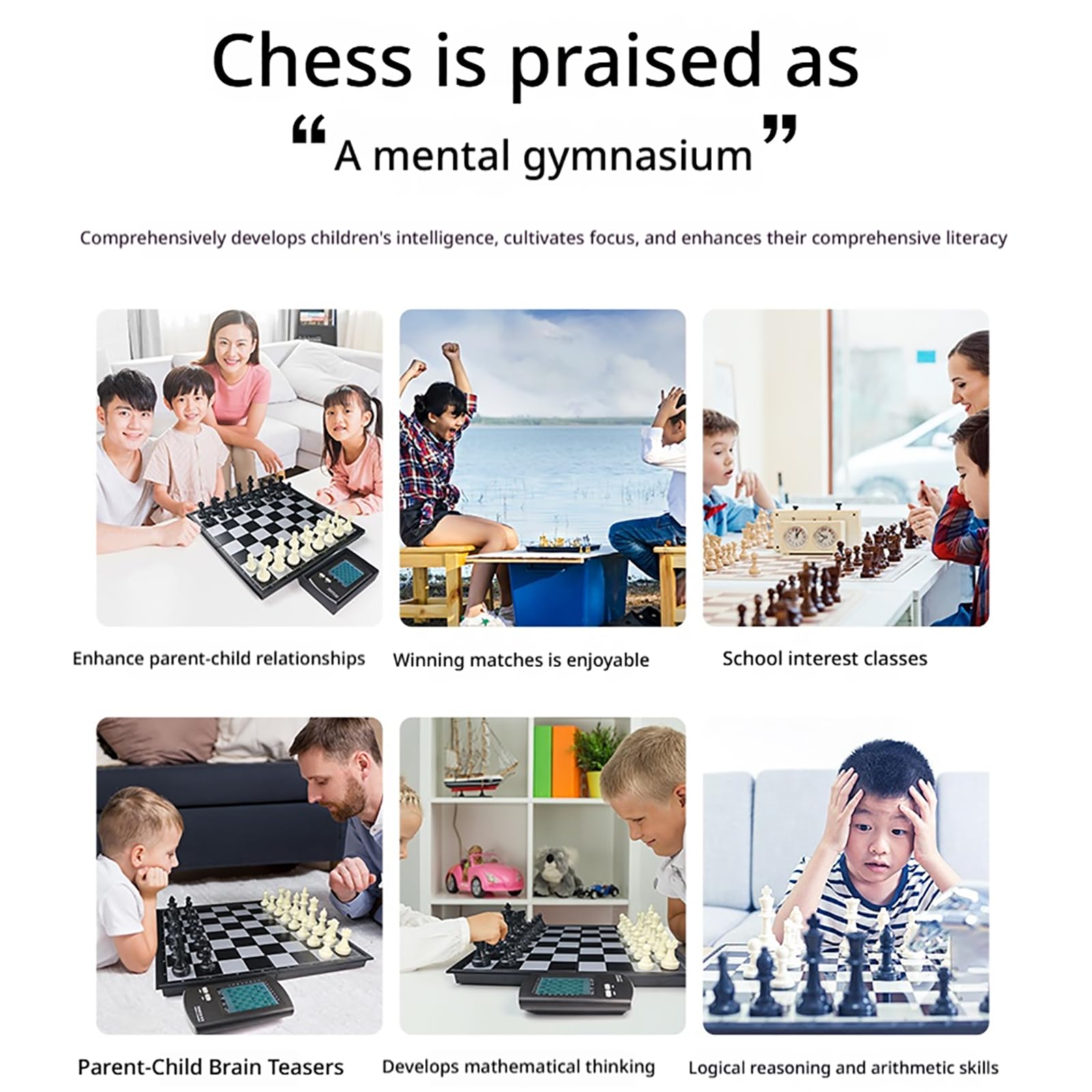 COYEUX Échiquier Électronique Intelligent, Ordinateur Déchecs Interactif avec Écran LCD, Utilisation Simple pour Les Débutants, Idéal pour Les Soirées Dentraînement en Famille, Les Voyages Et Les