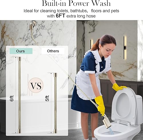 Miniatura 6 de Cabezal de ducha filtrado con mano de níquel cepillado - Alta presión, 6 modos, 120 boquillas antiobstrucción, cabezal de ducha desmontable con