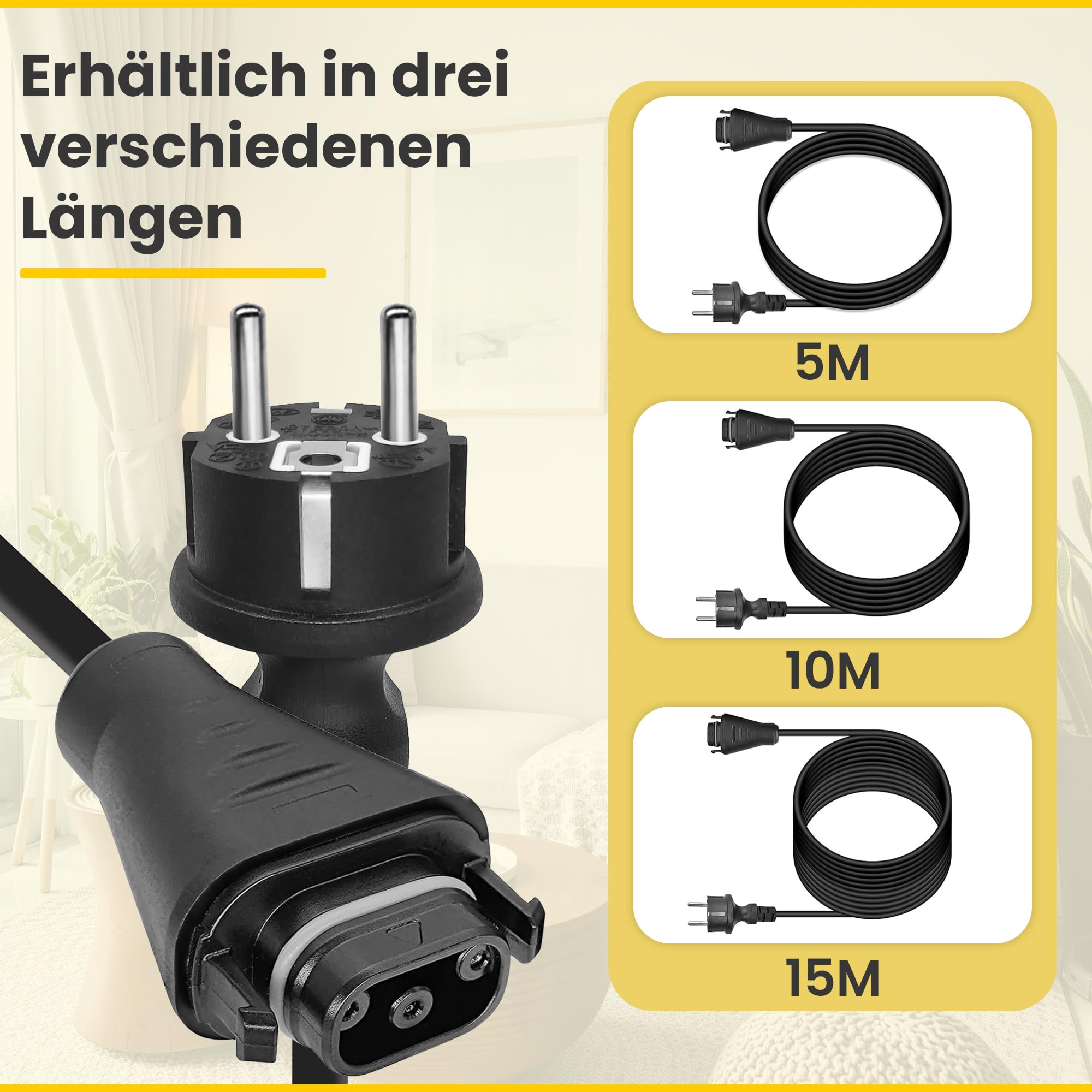 Offgridtec 5M Bc-05 Kabel Połączeniowy Z Wtyczką Żeńską Na Schuko, 3 X 1,5 Mm², Do Mikroinwerterów Serii Hms, Odporny Na Warunki Atmosferyczne, Niezawodny Przesył Energii Na Zewnątrz