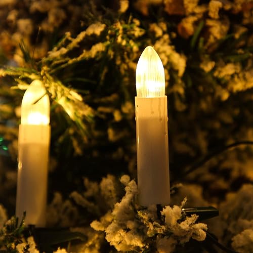 Miniatura 4 de kalynmart 20 velas LED sin llama con control remoto y clips extraíbles, velas parpadeantes alimentadas por USB para árbol de Navidad para fiestas,
