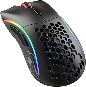 GLORIOUS Gaming Model D Wireless Gaming Mouse – Superlight, 69 g, Wireless 2.4 GHz Latency Free, Up to 71 Hour Battery, RGB, BAMF Sensor, Ergonomic, 6 Buttons – Matte Black