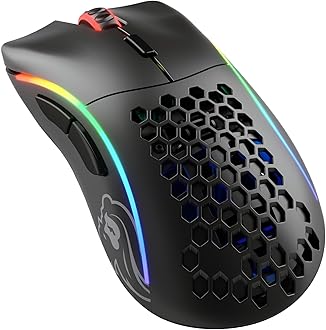 Glorious Model D Wireless Gaming Mouse - White -Wireless Mouse Gaming - Ultralight Mouse - White Ergonomic Mouse - Gaming Mouse Honeycomb - (Matte Black Mouse)