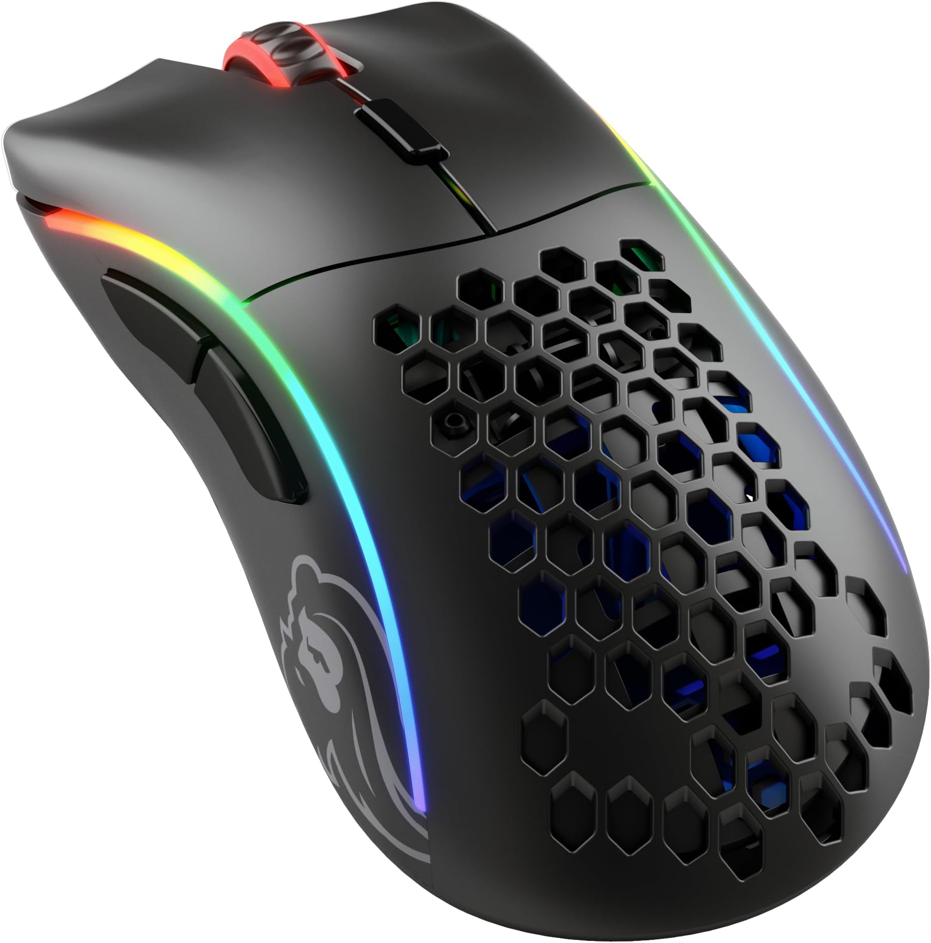 Glorious Model D Wireless Gaming Mouse - White -Wireless Mouse Gaming - Ultralight Mouse - White Ergonomic Mouse - Gaming Mouse Honeycomb - (Matte Black Mouse)