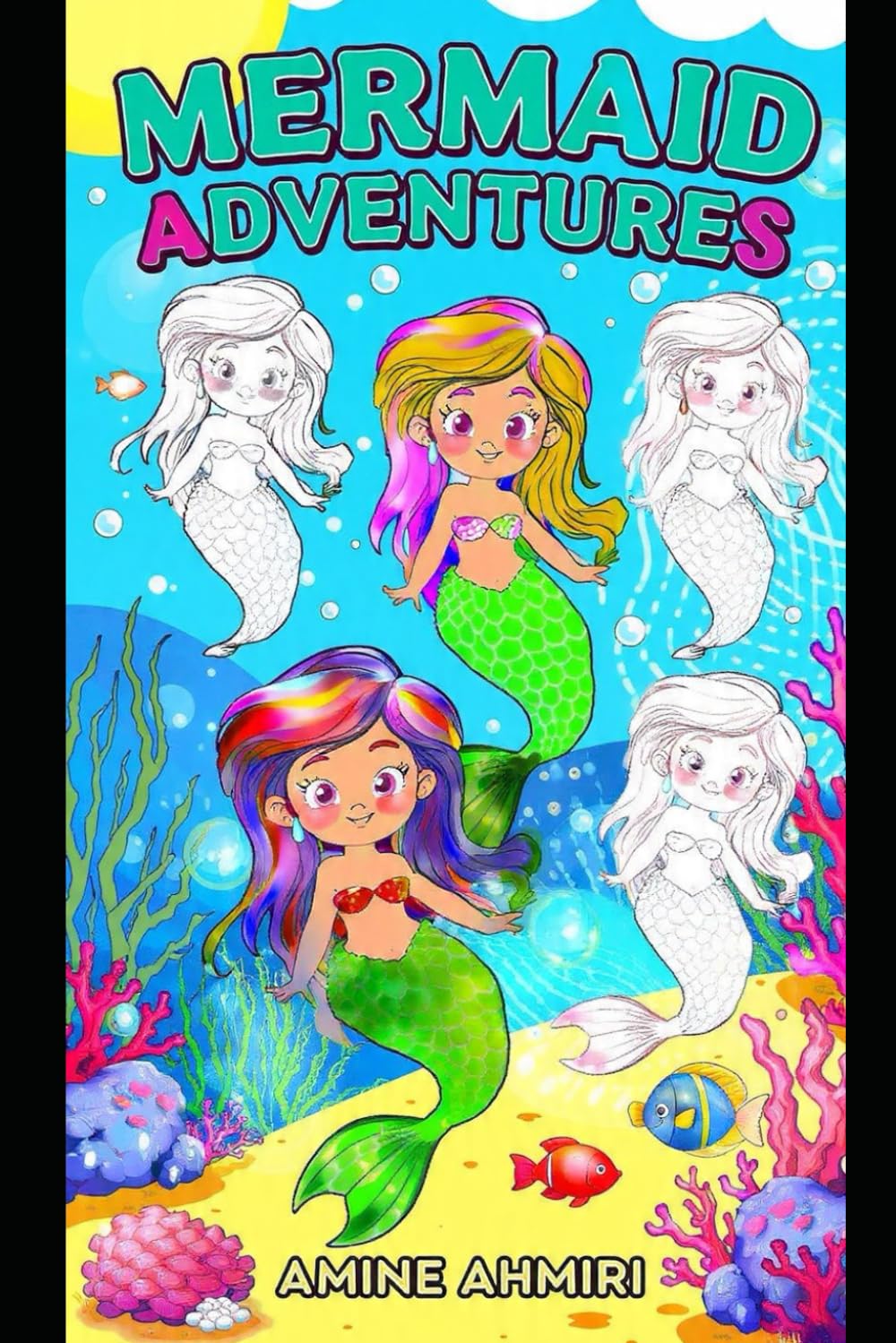 Ocean Princess Mermaids: A Beautiful Coloring Journey Fun Book for All Ages: A Magical Underwater Coloring Journey for Relaxation and Creativity