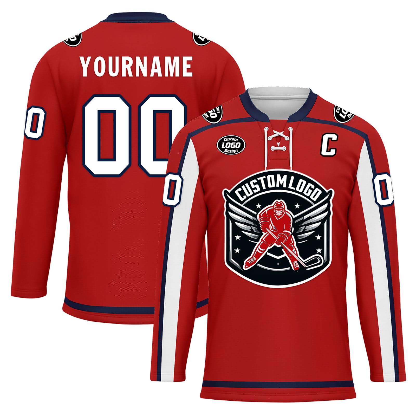 Custom Ice Hockey Jersey for Men Women Youth, Personalized Team Name Number Logo Practice Training Team Uniform