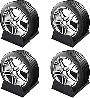 Colingmill 4-Pack Adjustable Car Tire Display Stands - Heavy-Duty Wheel Racks for Garage, Shop, Exhibition, Fits 150-300mm Tires, Black