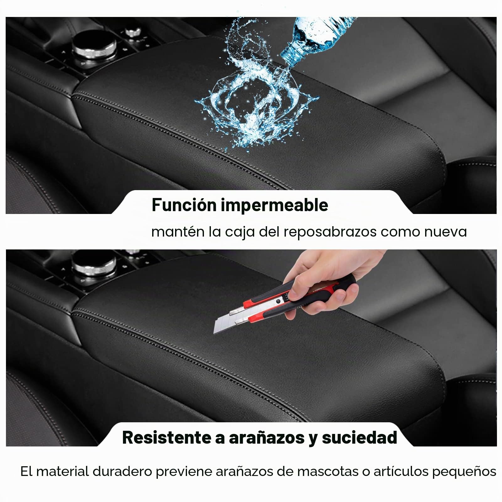 YEE PIN Compatible con Mazda 3 2019-2022 Reposabrazos Caja Cuero Cubierta Apoyabrazos de Consola Central Funda de Protección de Superficie Interior Accesorios