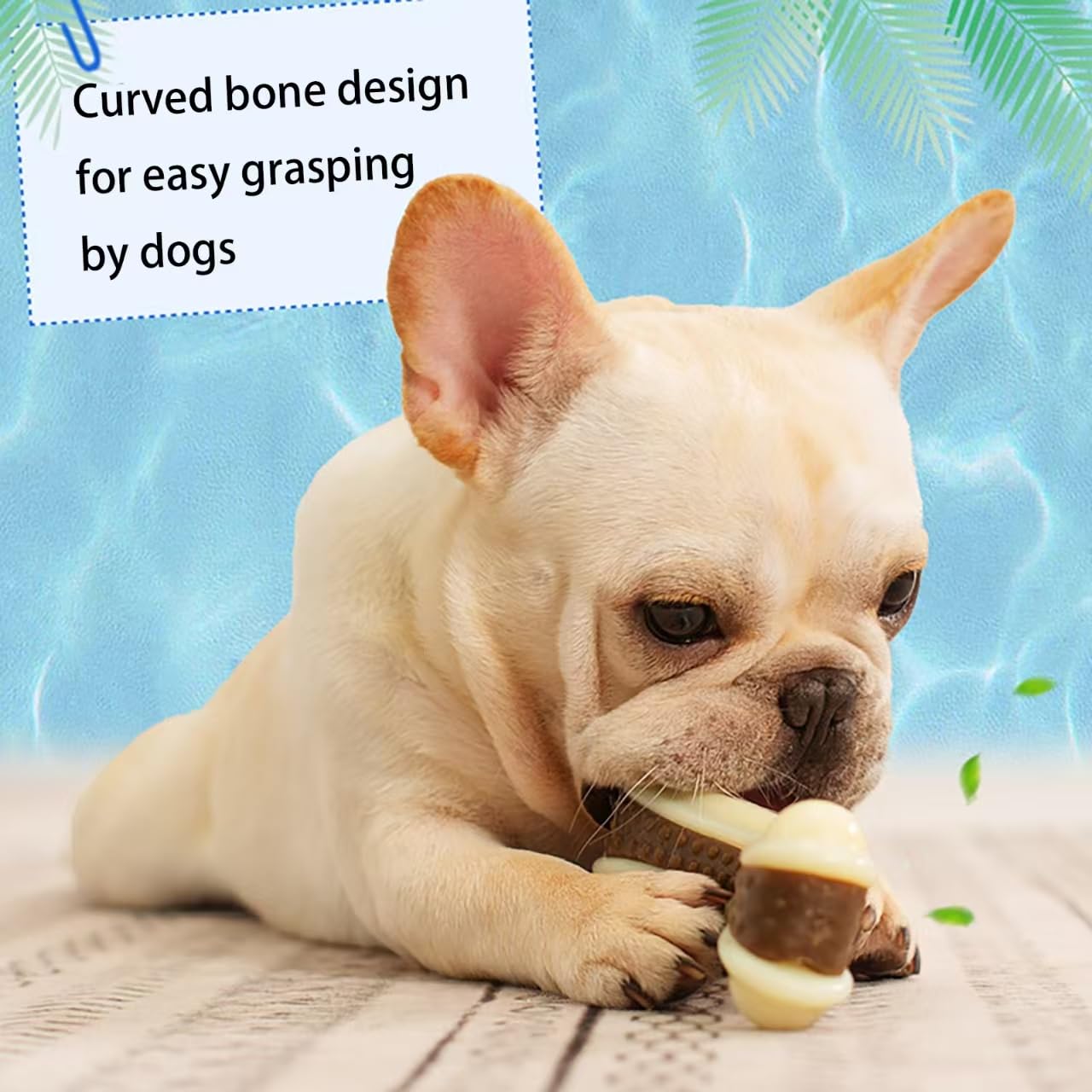 Lot de 8 os à mâcher pour chiens agressifs, véritable saveur de bœuf, jouets à mâcher indestructibles pour chiens de grande/moyenne/petite race, jouet robuste avec nylon durable