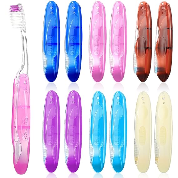 Patelai Folding Travel Toothbrushes Bulk Foldable Hiking