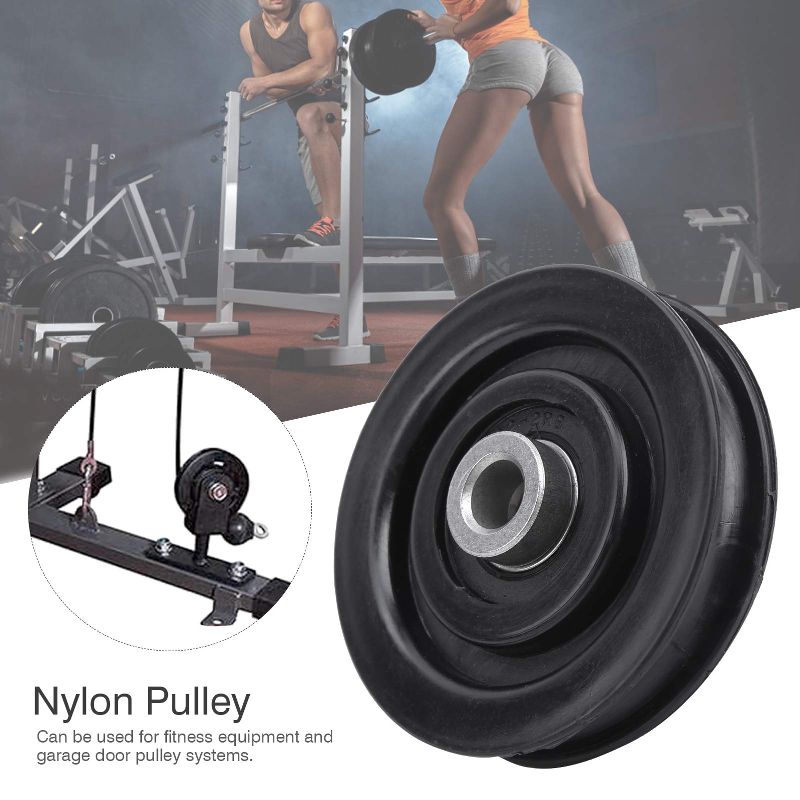 Nylonowy Krążek do Systemu Linek do Domowej Siłowni, 10 szt. Przystawek Fitness z łożyskiem z żelaznym Rdzeniem, Trwały Krążek Drzwi Garażowych, Cichy i Gładki Sprzęt Treningu Siłowego