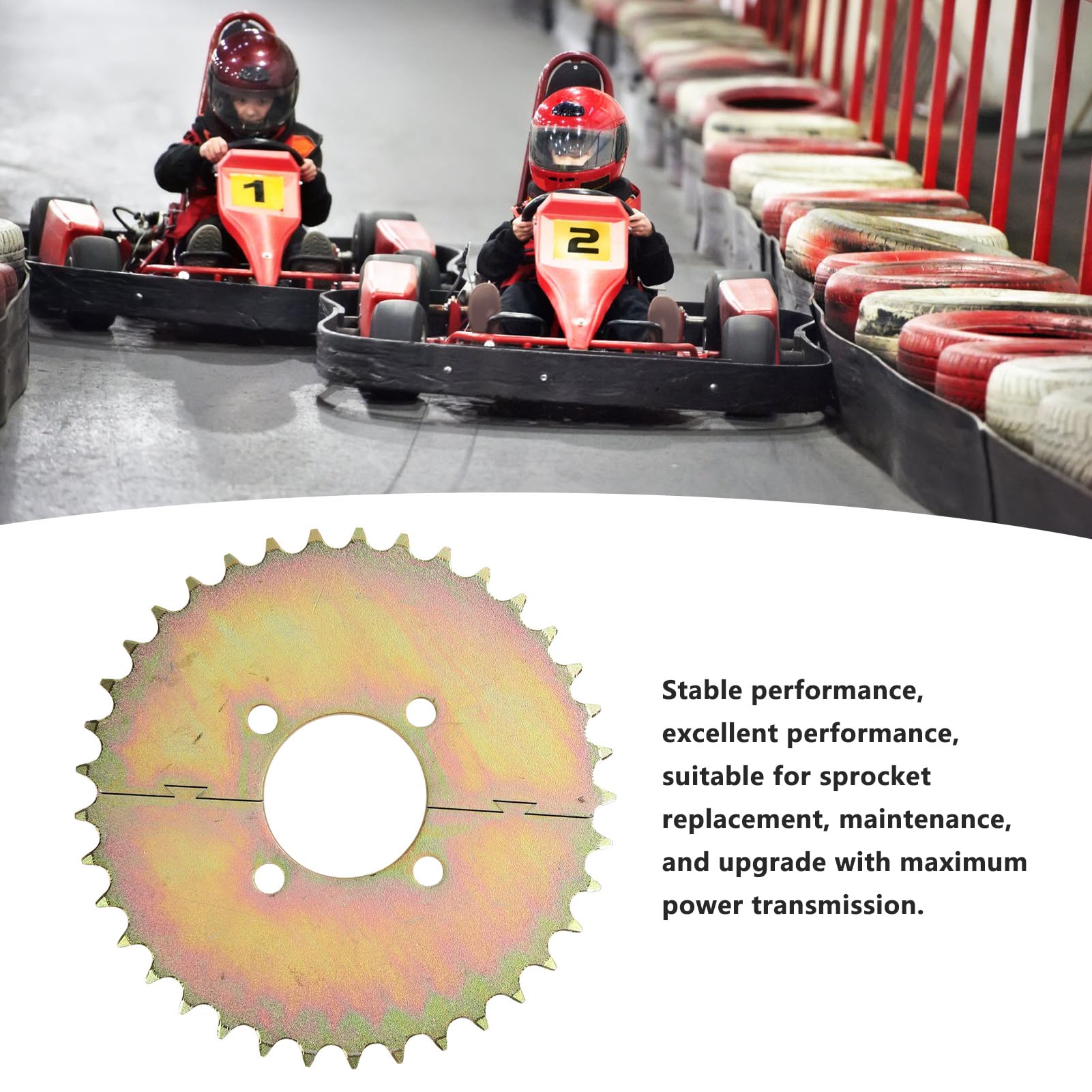 Pignon de chaîne séparable 530 37T, pignon de Kart en Acier, pièce de Modification de VTT à 4 Trous de 58 mm, pignon de pignon Durable à 37 Dents pour des Performances et Une