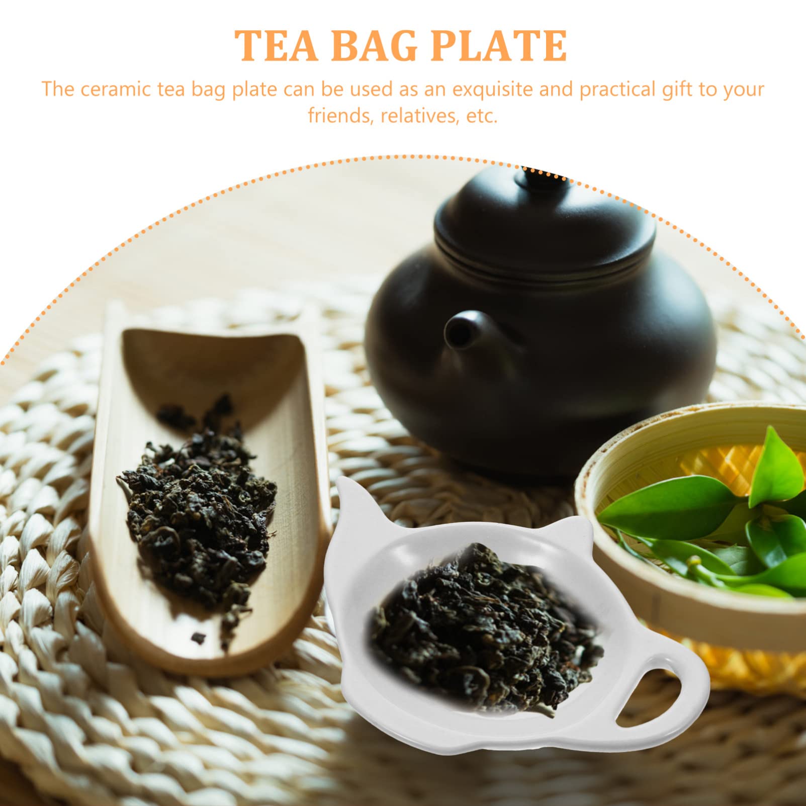 STOBAZA Soporte para Bolsas De Té Doméstico Plato Decorativo Delicado Bandeja Multifunción para Accesorios De Té En Casa 4.80X3.34X0.78In
