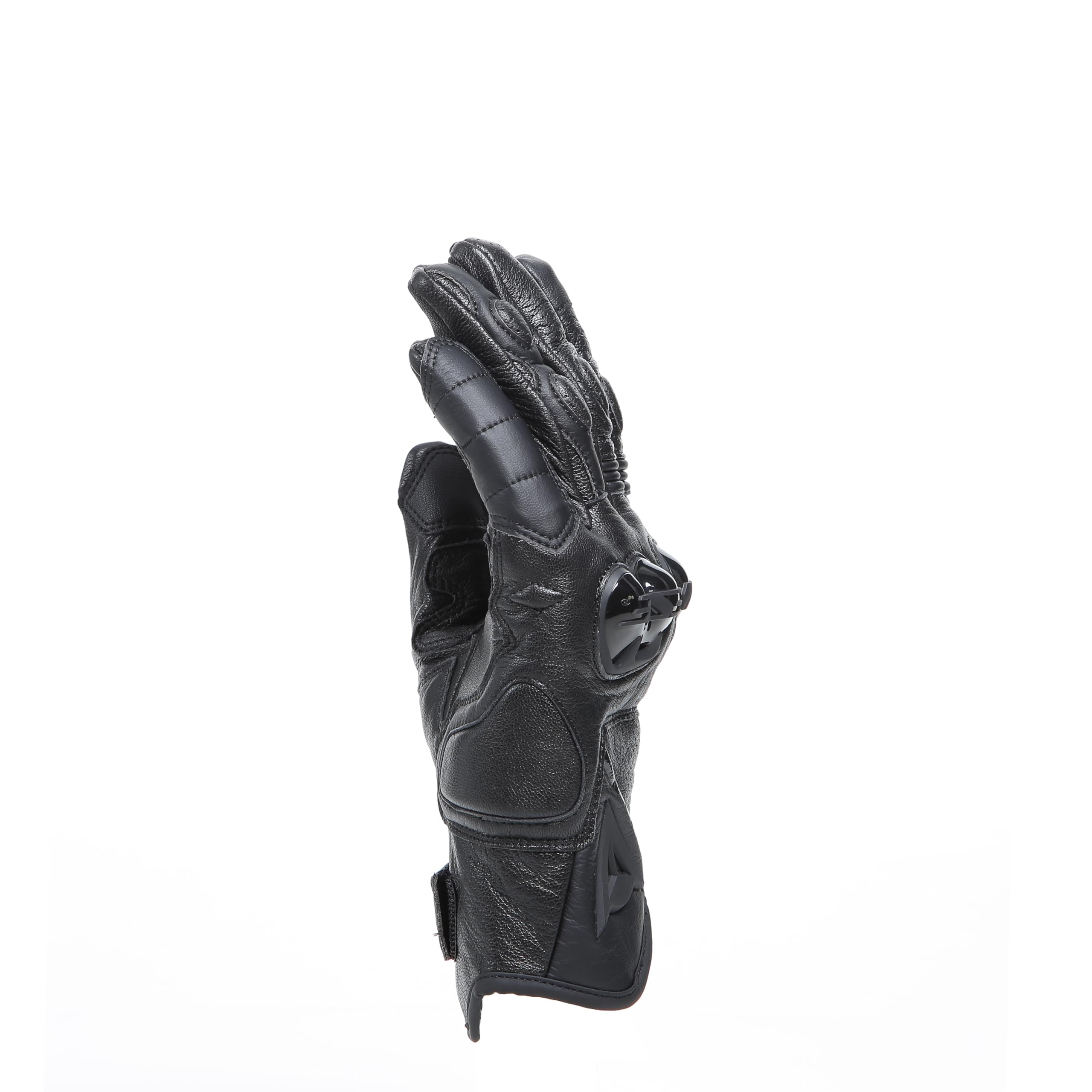 Dainese - Negroshape Leather Gloves, Guantes de Moto de Piel de Cabra, Protectores de Nudillos de TPU, Piel Perforada para Ventilación, Guantes de Moto para Hombre, Negro/Negro, M