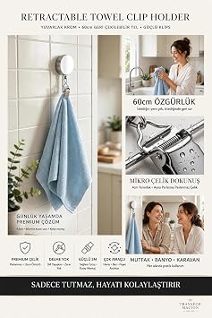 Transformacion 2li Geri Çekilebilir Havlu Askısı Yapışkanlı Mutfak Banyo Havlu Klipsi Duvar Askılığı Kancası Delmesiz Çinko Alaşım Metal Pratik Havlu Tutucu 723454