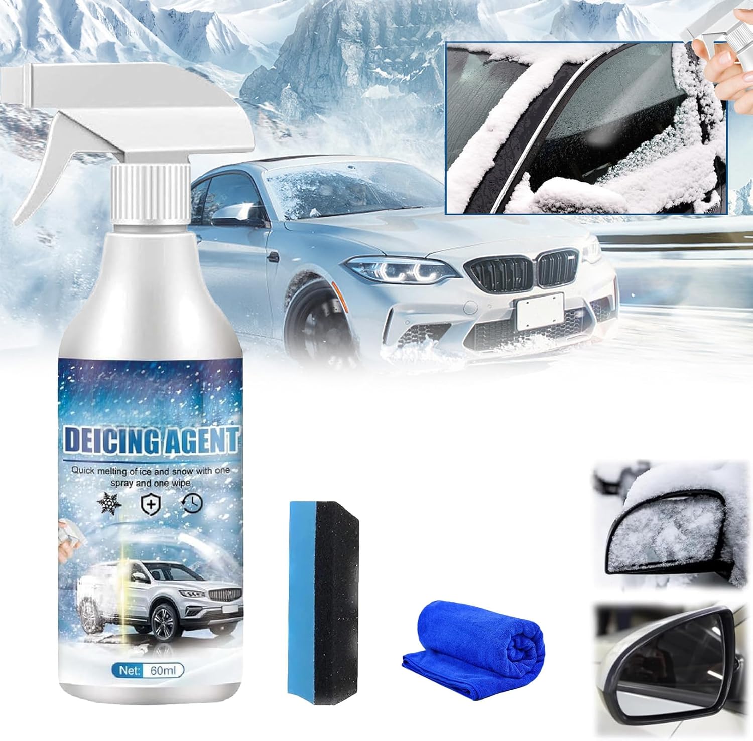 Smilamo Deicer Spray for Car Windshield, DeIcer for Car