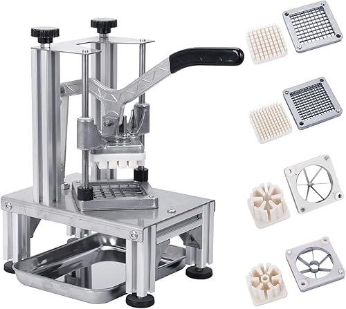 Cortador comercial de papas fritas 1/4 ″ 3/8 ″ 6 cuñas 6 cuñas a núcleo cuchillas de acero inoxidable Cortador de patatas Cortador de frutas para