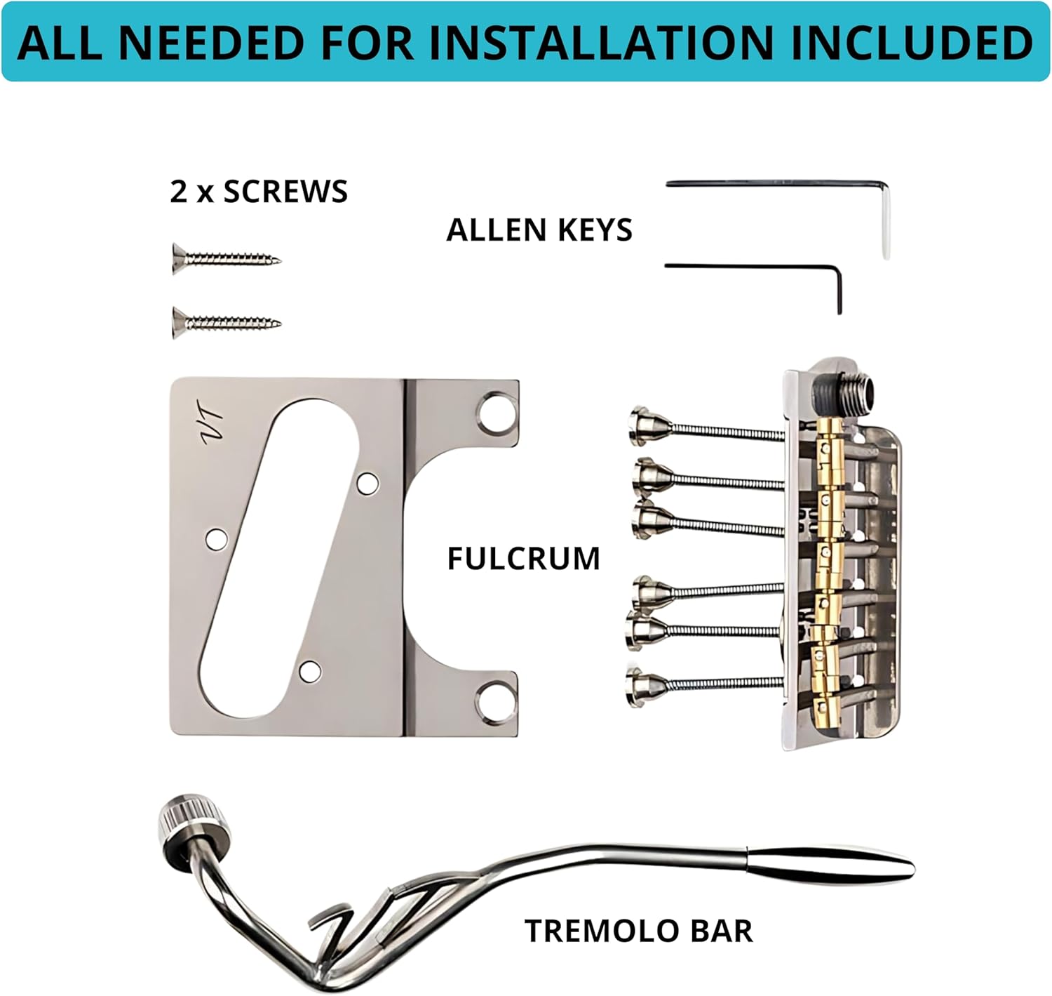 Vega-Trem VT2ND Teletrem Classic Telecaster Guitar Tremolo Bridge For Tele No Mods Easy Installation with logo