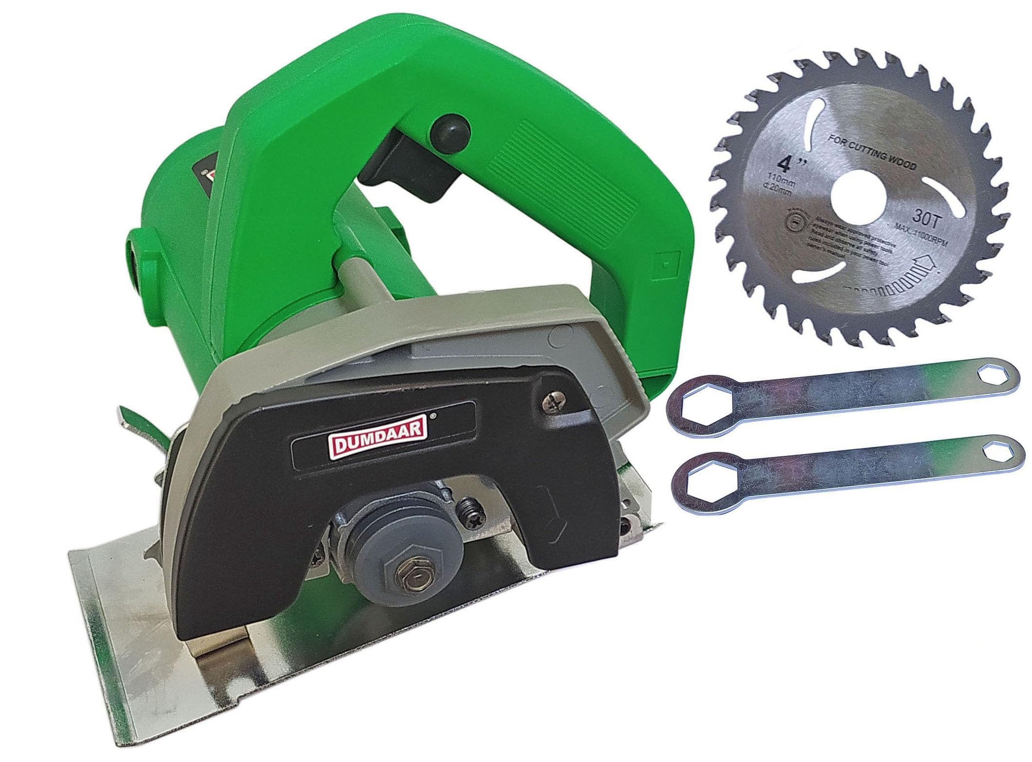 Inditrust Dumdaar (DM) New Flat Wood/Marble cutting machine 1300W with 1pc Wood Cutting blade set Handheld Tile Cutter 110mm (GREEN)-image-42