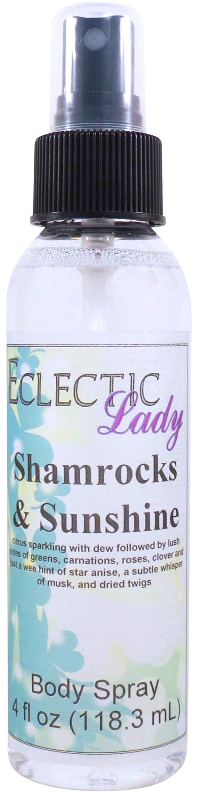 Eclectic Lady Shamrocks and Sunshine Body Spray, Double Strength, 16 ounces, Body Mist for Women with Clean, Light & Gentle Fragrance, Cologne with Soft, Subtle Aroma For Daily Use
